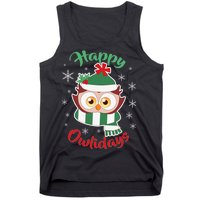 Owl Christmas Happy Owlidays Tank Top