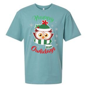 Owl Christmas Happy Owlidays Sueded Cloud Jersey T-Shirt