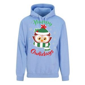 Owl Christmas Happy Owlidays Unisex Surf Hoodie