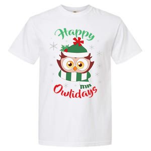 Owl Christmas Happy Owlidays Garment-Dyed Heavyweight T-Shirt