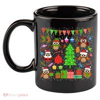 Owl Christmas Party Mashup 11oz C Handle Ceramic Mug