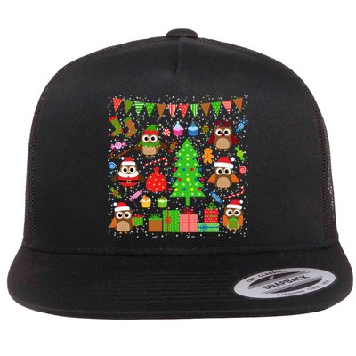 Owl Christmas Party Mashup Flatbill Hat