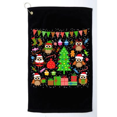 Owl Christmas Party Mashup Golf Towel