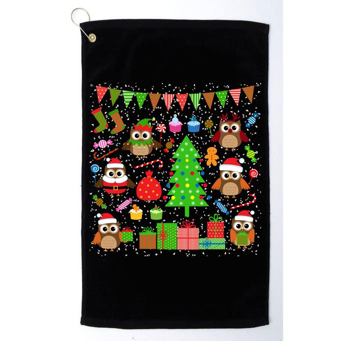 Owl Christmas Party Mashup Golf Towel