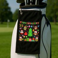 Owl Christmas Party Mashup Golf Towel