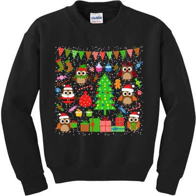 Owl Christmas Party Mashup Kids Sweatshirt