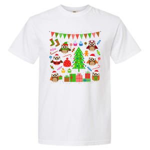 Owl Christmas Party Mashup Garment-Dyed Heavyweight T-Shirt