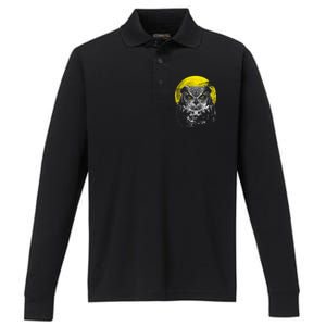 Owl Moon Light Performance Long Sleeve Polo