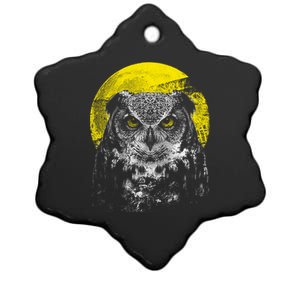 Owl Moon Light Ceramic Star Ornament