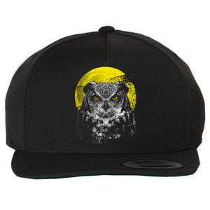 Owl Moon Light Wool Snapback Cap