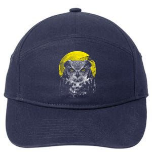 Owl Moon Light 7-Panel Snapback Hat