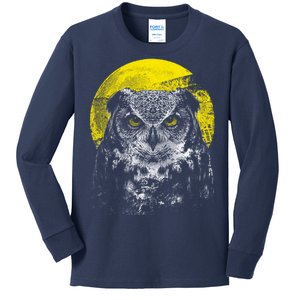 Owl Moon Light Kids Long Sleeve Shirt