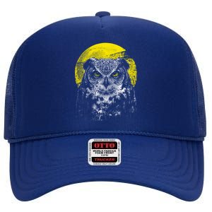 Owl Moon Light High Crown Mesh Back Trucker Hat