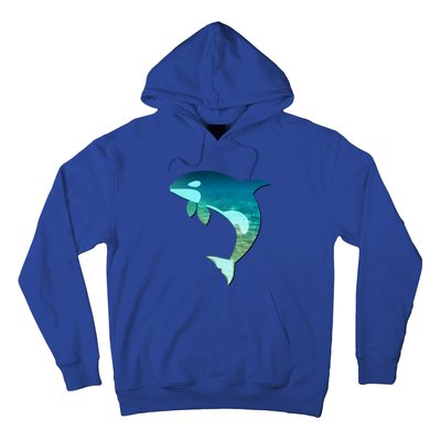 Orca Whale Lovers Silhouette Earth Day And Ocean Week Gift Hoodie