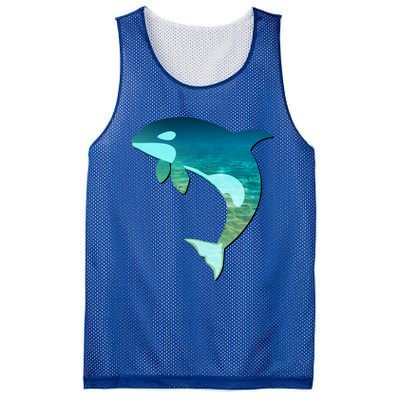 Orca Whale Lovers Silhouette Earth Day And Ocean Week Gift Mesh Reversible Basketball Jersey Tank