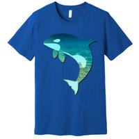 Orca Whale Lovers Silhouette Earth Day And Ocean Week Gift Premium T-Shirt