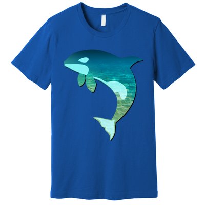 Orca Whale Lovers Silhouette Earth Day And Ocean Week Gift Premium T-Shirt