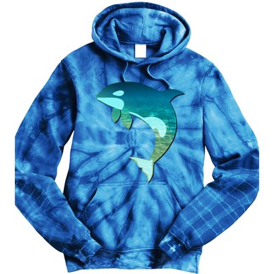 Orca Whale Lovers Silhouette Earth Day And Ocean Week Gift Tie Dye Hoodie