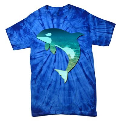 Orca Whale Lovers Silhouette Earth Day And Ocean Week Gift Tie-Dye T-Shirt