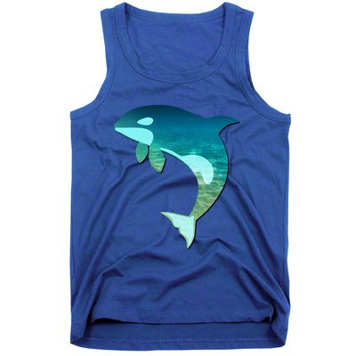 Orca Whale Lovers Silhouette Earth Day And Ocean Week Gift Tank Top