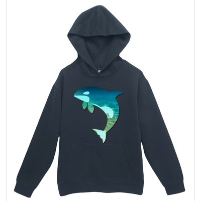 Orca Whale Lovers Silhouette Earth Day And Ocean Week Gift Urban Pullover Hoodie