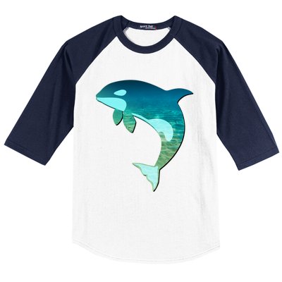 Orca Whale Lovers Silhouette Earth Day And Ocean Week Gift Baseball Sleeve Shirt