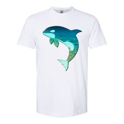 Orca Whale Lovers Silhouette Earth Day And Ocean Week Gift Softstyle CVC T-Shirt