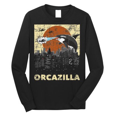 Orcazilla Whale Lover Ocean Marine Biologist Whales Long Sleeve Shirt