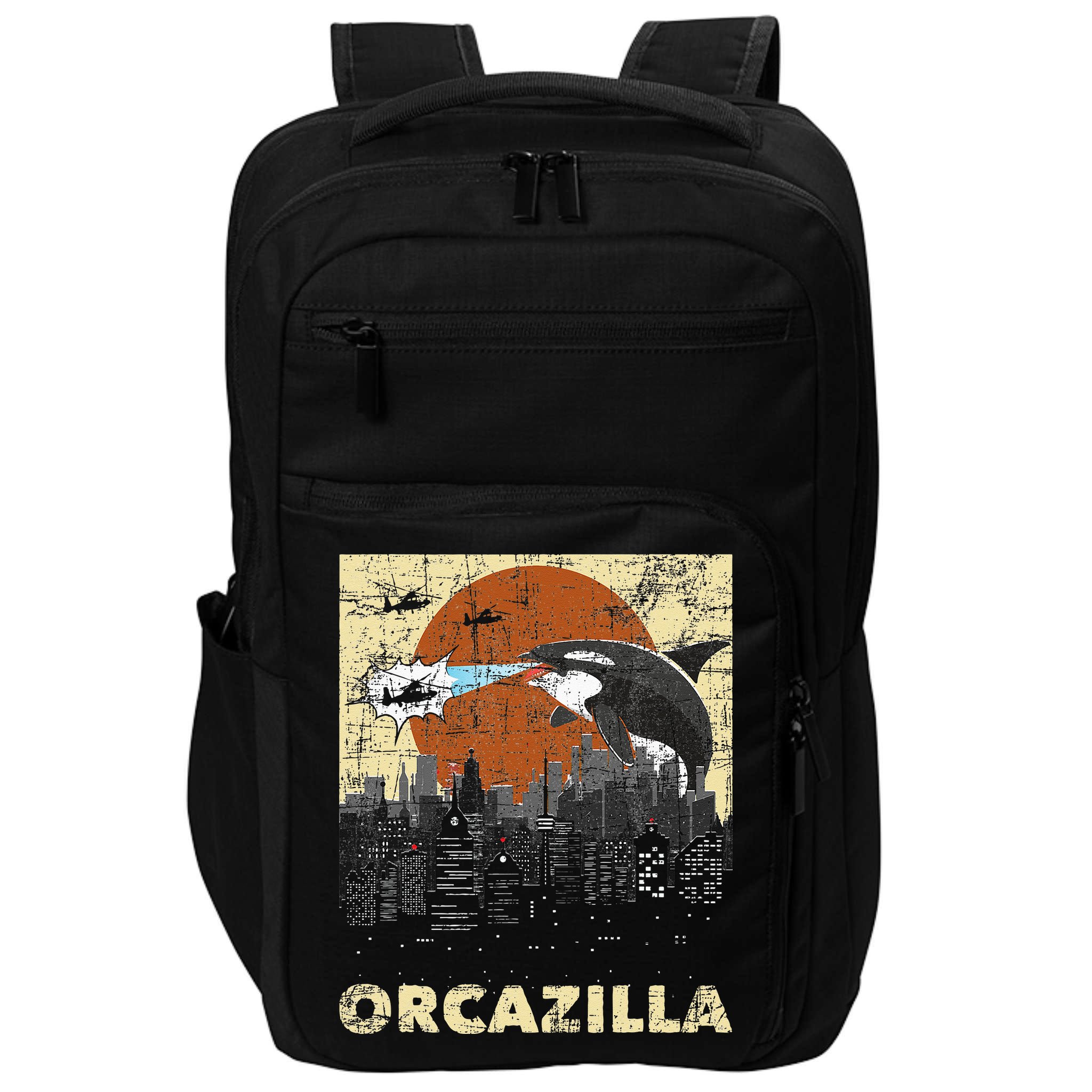 Orcazilla Whale Lover Ocean Marine Biologist Whales Impact Tech Backpack