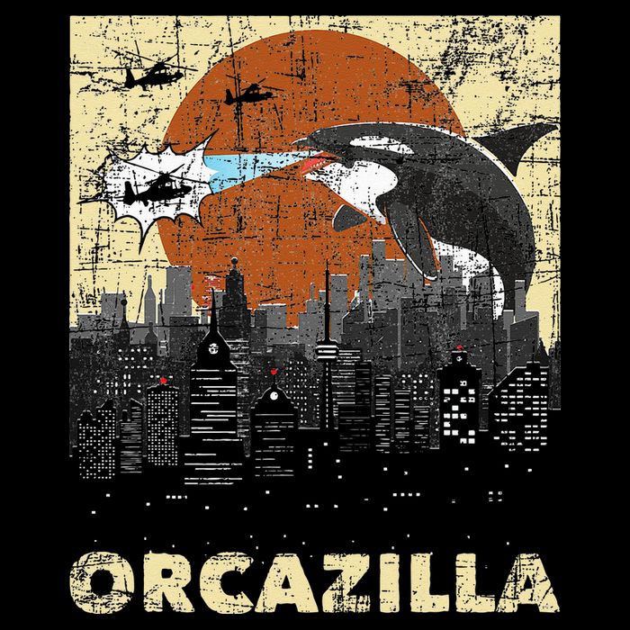 Orcazilla Whale Lover Ocean Marine Biologist Whales Sustainable Bucket Hat
