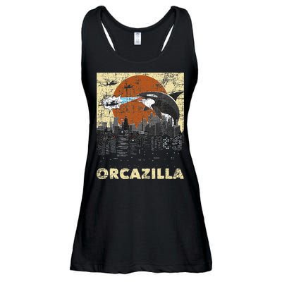 Orcazilla Whale Lover Ocean Marine Biologist Whales Ladies Essential Flowy Tank
