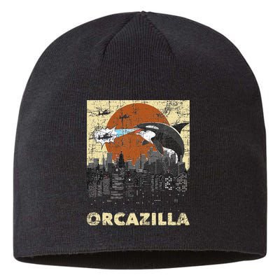 Orcazilla Whale Lover Ocean Marine Biologist Whales Sustainable Beanie