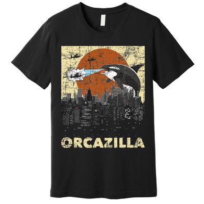 Orcazilla Whale Lover Ocean Marine Biologist Whales Premium T-Shirt
