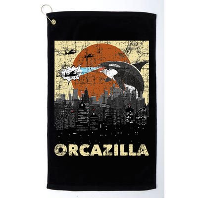Orcazilla Whale Lover Ocean Marine Biologist Whales Golf Towel