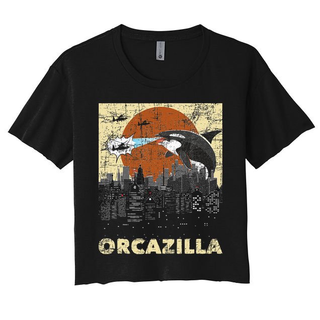 Orcazilla Whale Lover Ocean Marine Biologist Whales Crop Top