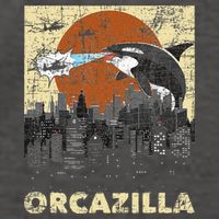Orcazilla Whale Lover Ocean Marine Biologist Whales Vector Backpack