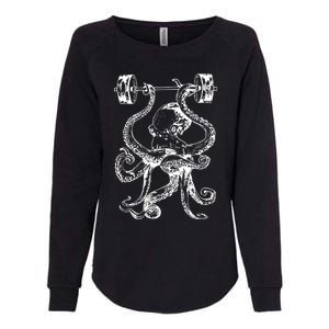 Octopus Weight Lifting Fitness Gym Workout Womens California Wash Sweatshirt