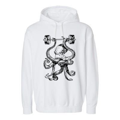 Octopus Weight Lifting Fitness Gym Workout Garment-Dyed Fleece Hoodie