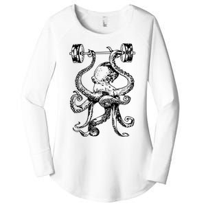 Octopus Weight Lifting Fitness Gym Workout Women's Perfect Tri Tunic Long Sleeve Shirt