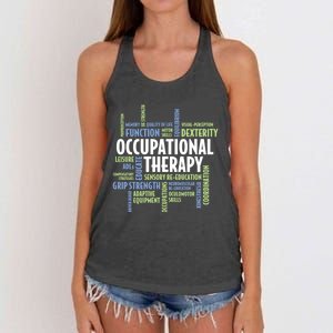 Ot Words Meaningful Gift Ot Month Gift For Occupational Therapist Gift Women's Knotted Racerback Tank