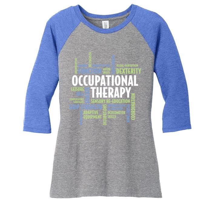 Ot Words Meaningful Gift Ot Month Gift For Occupational Therapist Gift Women's Tri-Blend 3/4-Sleeve Raglan Shirt