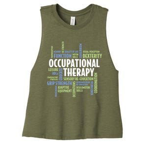 Ot Words Meaningful Gift Ot Month Gift For Occupational Therapist Gift Women's Racerback Cropped Tank