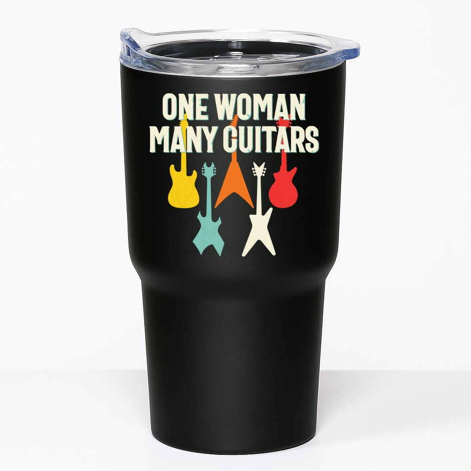 One Woman Many Guitars Romantic Guitarist Tumbler