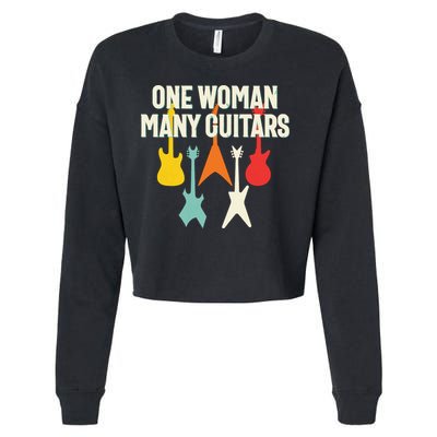 One Woman Many Guitars Romantic Guitarist Cropped Pullover Crew