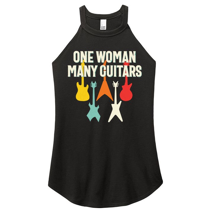 One Woman Many Guitars Romantic Guitarist Women's Perfect Tri Rocker Tank
