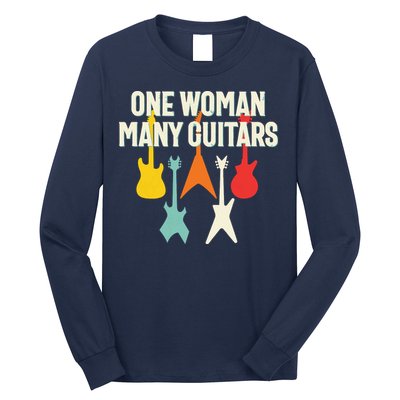 One Woman Many Guitars Romantic Guitarist Long Sleeve Shirt