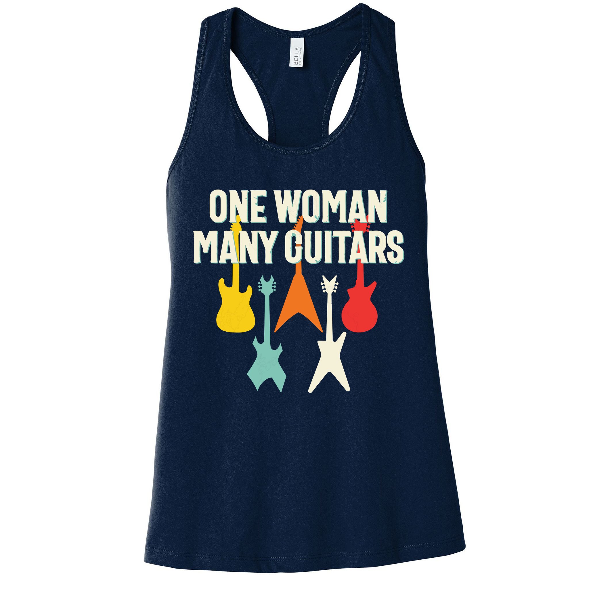 One Woman Many Guitars Romantic Guitarist Womens Tank Top
