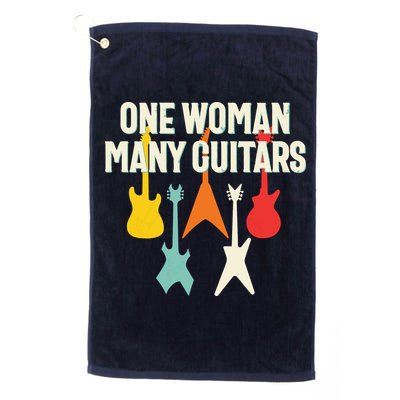 One Woman Many Guitars Romantic Guitarist Golf Towel