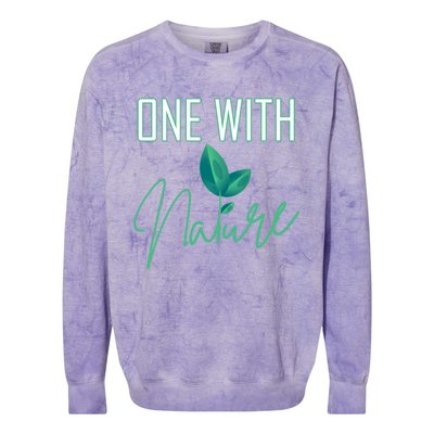 One With Nature And Climate Change Gift Colorblast Crewneck Sweatshirt