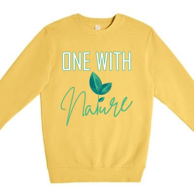 One With Nature And Climate Change Gift Premium Crewneck Sweatshirt